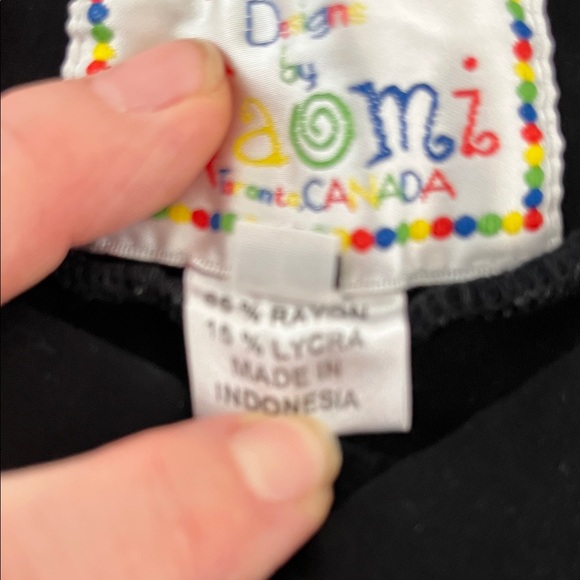 Designs byNaomi stretch pull on Dragon Hand Painted Flare Pants Black and Orange - Picture 4 of 5